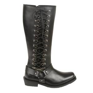 NEW MILWAUKEE LEATHER women's classic leather 14-inch harness square toe tall bo